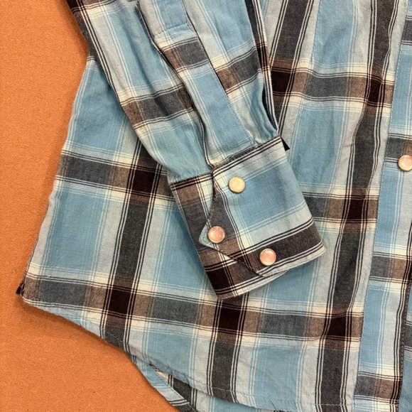 Rockmount Ranch Wear Women’s Plaid Western Pearl Snap Guitar Button Down Small - Picture 2 of 12